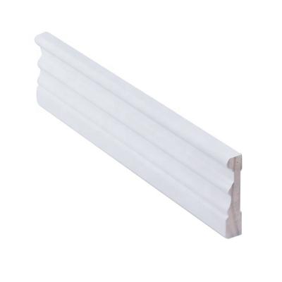 China Hotel White Gesso Primed Finger Common Radiata Pine LVL MDF Wood Floor Skirting Skirting Door Window Enclosing Colonial Molding for sale