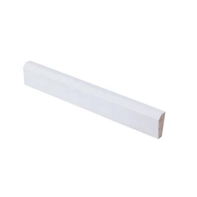 China Hotel Decorative White Gesso Primed Finger Radiata LVL Wood Baseboard Customized Common Chinese Pine Fir Skirting Flare Molding for sale