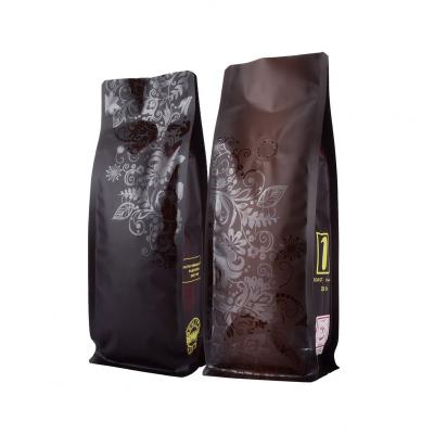 China High Quality Black Barrier Heat Seal Plastic Bags Eco Flat Hard Bottom Compostable Coffee Bag for sale