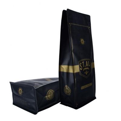 China Barrier Heal Seal Square Window Flat Bottom Bag Coffee Bags Custom Printed for sale