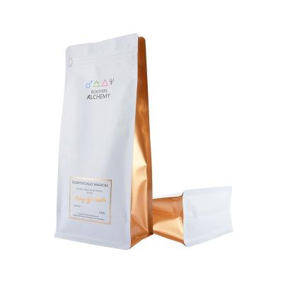 China Barrier Customized Aluminum Foil Laminated Flat Bottom Custom Matte Mylar Bags Red Coffee Bag for sale