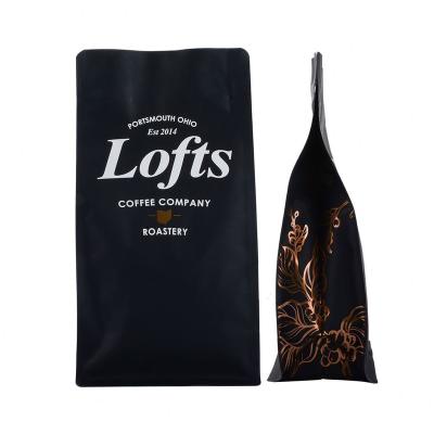 China Custom Brown Coffee Moisture Proof Foil Color Print Mylar Pouch Bags Flat Bottom Zipper Food Bag for sale