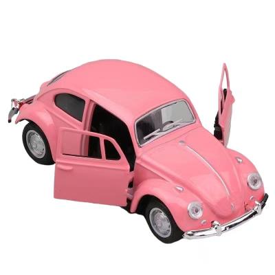 China Classic Toy Diecast Toy Vehicles Beetle Model Car Pink Color Diecast Toy Vehicles With Pull Back Function for sale