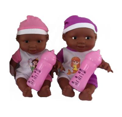 China Cartoon Toy Black Doll Baby Doll 10 Inch Black Doll With Variety Types Cloth for sale