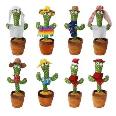 China Plush Dancing Cactus Dancing Cactus Toy 32cm With 120 Songs Recording And LED Lighting Function Box Packing for sale