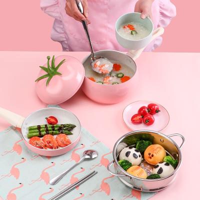 China Sustainable Amazon Induction Pots Filters Pot And Pan Nonstick Cookware Sets Aluminum Metal Cooking Lid Soft Touch Housewares Kitchenware Fruit for sale