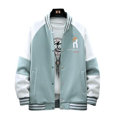 China 2021 Custom Men's Reversible Gray Polyester Street Wear Custom Logo Baseball Jackets for sale