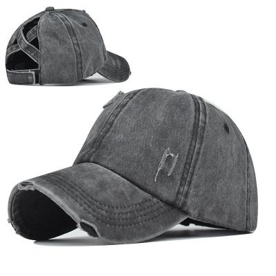 China COMMON High Quality Custom Unisex Adjustable Washed Distressed Baseball Hat for sale