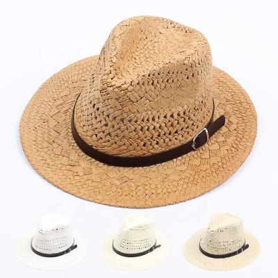 China Popular Dobby Ladies Summer Beach Hollow Out Wide Paper Straw Hat for sale