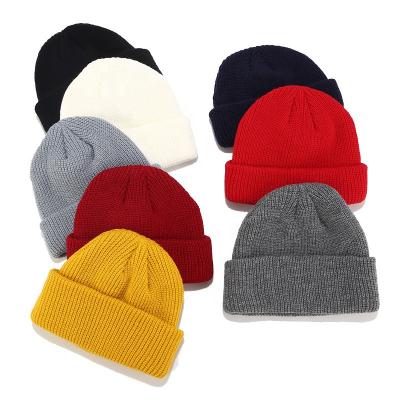 China COMMON Unisex Cheap Plain Hat Autumn Winter Acrylic Knit Hat Fashion Sport Solid Striped Hats OEM Style for sale