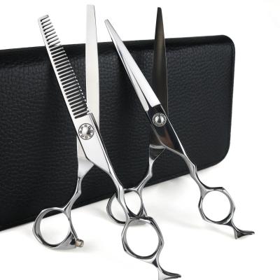 China New Style Thinning Scissors Barber Scissors With Soft Handle Fashionable Hot Sale Hairdressing Cutting Thinning Scissors Set for sale