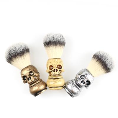 China Hot Nondisposable Skull Beard Shaving Brush 100% Pure Stainless Steel Badger Shaving Brush Shaving Perfect For Men's Gift for sale