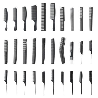 China Salon and homes wholesale plastic steel comb carbon fiber needle comb professional black hair hair cutting comb for sale