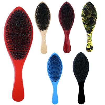 China Custom Logo Wooden Board Bristle Wave 360 ​​Paddle Factory Price Men's Beard Brush for sale