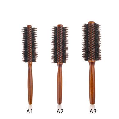 China Dedicated Duct Salon Hair Brush Boar Stiffens Anti-Static For Hair Drying Styling Curly Barber Comb for sale