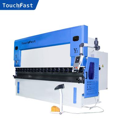 China Stainless Plate Folding Touchfast WE67K CNC Hydraulic Press Brakes With Delem DA-66T Controller 6+1axis CNC Electrohydraulic Servo Press Brake for sale