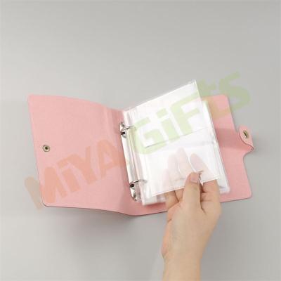 China Mini Cloth Cover Small Ring Binder Custom Leather Sticker Album with Refill Sticker Storage Book for sale