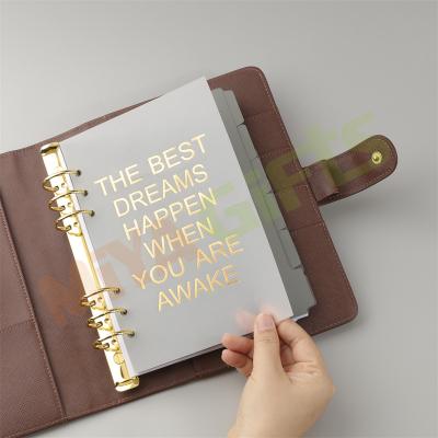 China Magnetic Gold Foil Color Vellum Paper Custom Printing Transparent Frosted Discovery Translucent Dashboard for Planner for sale