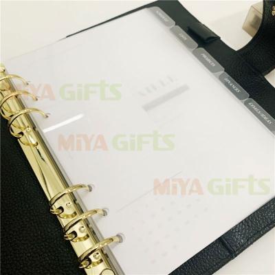 China Custom planner cover size planner agenda frosted discbound plastic transparent thick cover with printing and logo for sale