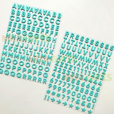 China Decor Custom Design Mint Mini Alphabet Letter Sticker 3D Pink Self Adhesive Resin Customized for sale