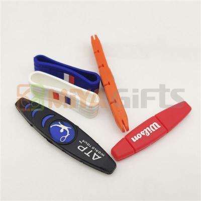 China Tennis Dampeners 3D Emboss Rectangle Strip Oval Custom Design Tennis Vibration Dampener 3D Emboss for sale