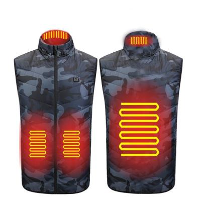 China USB Rechargeable Battery Camouflage Outdoor Heated Vest Camouflage Electric Heating Waterproof Vest QUICK DRY for sale