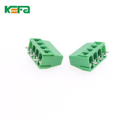 China Wholesale Green Color Kf128-5.0/5.08/7.5/7.62mm 2p/3p Brass Cage Pluggable 3 Pin Terminal Block Connect Appearance for sale