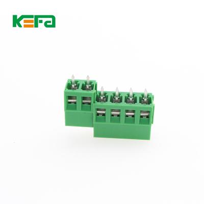 China Hot Selling 5.08mm PCB TB Right Angle Screw Connector Various Specifications of 2022 PCB Green Color 3.81mm 5.0mm for sale