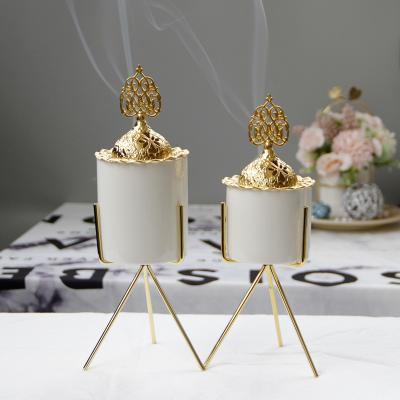 China New Trend Good Price Hard Metal Censer Luxury Simple Incense Holder for sale