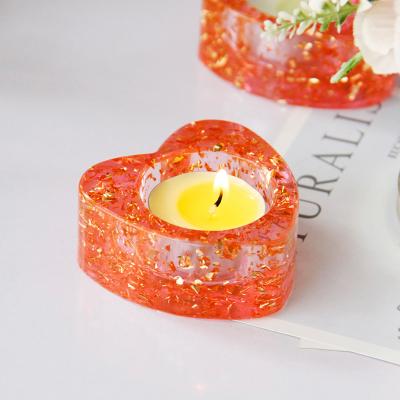 China European Romantic Heart-shaped Resin Candlestick Wedding Decoration Candle Cup Home Decoration Pink Home Decoration for sale