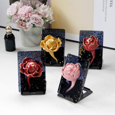 China European home ceramic gold petals ornaments China decoration simple desktop crafts for sale