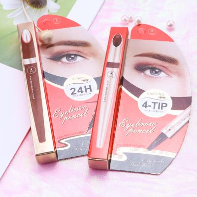 China Four-Tips Makeup RTS Private Label Waterproof Long Lasting Eyeliner Waterproof Eyebrow Pencil for sale