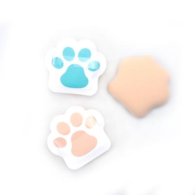 China RTS Washable Bestselling Cat Claw Design Soft High Cute Resilience Makeup Sponge Sweep Polyester Face Colorful Powder Blast for sale