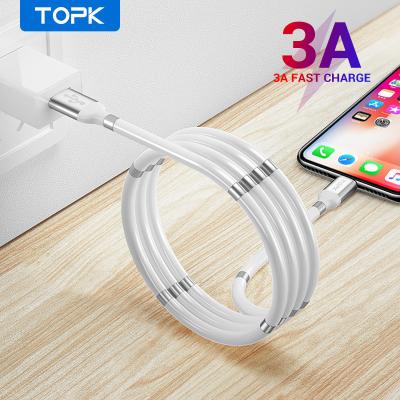 China Data Cables TOPK AN07 1M (3.3ft) Data Absorption Self-Winding Magnetic Storage Mirco USB Fast Charging Type C Data Cable for sale