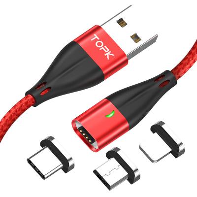 China TOPK AM61 2M 18W 3A QC3.0 Strong Magnetic USB Charging Cable Magnet USB Fast Charging Cable for sale