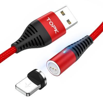 China 3A QC3.0 TOPK AM08 Upgrade 3A QC3.0 Fast Charging 8 Pin USB Fast Charging Magnetic Data Cable for sale