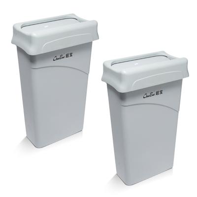 China New Sustainable Gray Plastic 80L Hand Free Trash Can With Lid Kitchen Waste Bin for sale