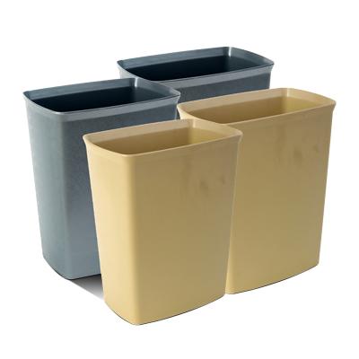 China Sustainable Gray 7L Rectangular Room Trash Can Without Cover Square Pattern Fire Retardant Waste Bin for sale