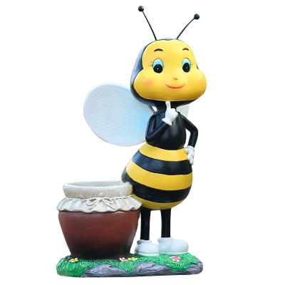 China Sale Europe For Park Outdoor Modern Pop Art Farm Cartoon Bee Fiberglass Sculpture Animal Statue for sale