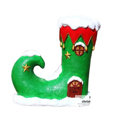 China Europe Sale Modern Pop Art Craft Christmas Snowman Dress Decoration Santa Claus Christmas Stocking Sculpture Statue for sale