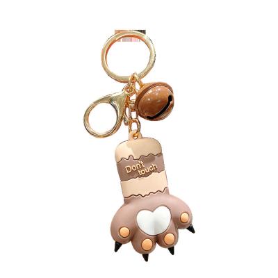 China Cute New Cartoon Than Heart Cat Claw Three-Dimensional Pendant Silicone Key Chain for sale