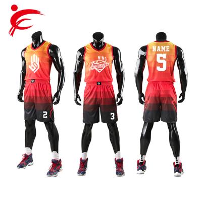 China Antibacterial Sports Wear Training Suit Breathable Basketball Jersey Set Customized Basketball Uniform Jersey for sale