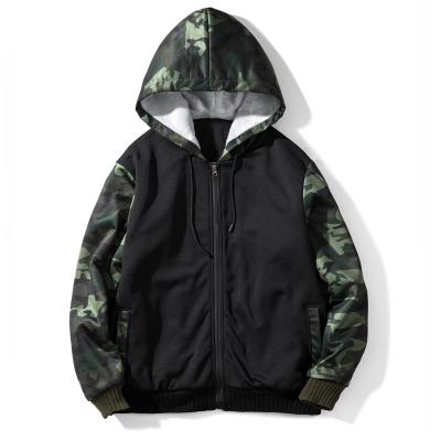 China Latest new design zipper camo hoodie anti-shrink sweatshirt for sale