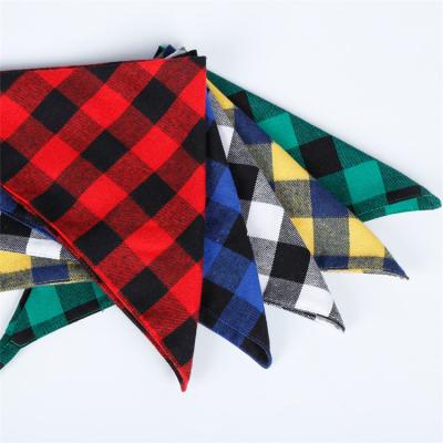 China Dog Bandanas Square Stocked Washable Plaid Printing Dog Neckerchief Scarf Accessories For Small To Large Dogs Cats Reversible Pets for sale