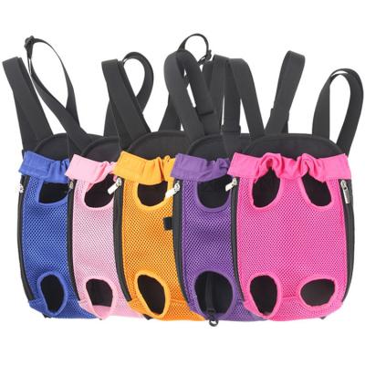 China Breathable Summer Pet Carrier Backpack Pet Frontpack Carrier Travel Bag Adjustable Legs Off Easy-Fit For Travel Hiking Camping for sale