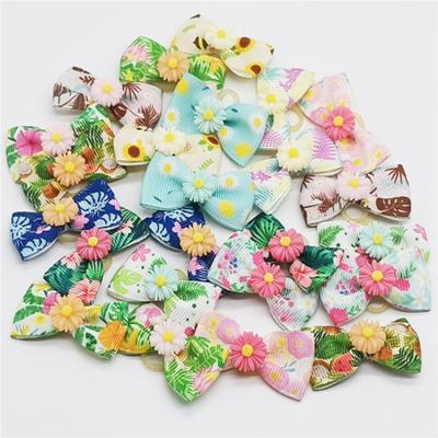 China New Lovely Viable Ribbon Bow Hair Pet Headdress Accessory For Dog Cat Random Color for sale