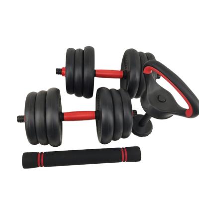 China Dumbbell Set Netting Adjustable Concrete Round Dumbbell Sand Filled Set for sale