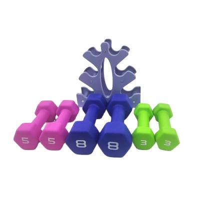 China 2020 Family Fitness Best Factory Hot Sale Factory Quality Gym Hex Vinyl Neoprene Dumbbell And Dumbbell Set for sale