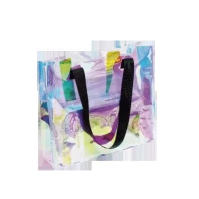 China Fashion Size 34*30*10cm Fashion Shopping Bag With Logo Printing New Design PVC Holographic Bags for sale