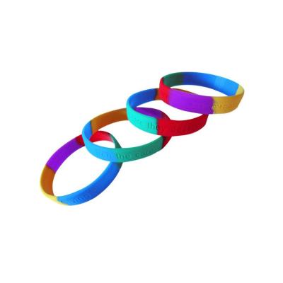 China Eco-Frendly Customized Cheap Custom Advertising Eco-friendly Segmented Gifts Logo Silicone Wristband Wristband For Promotional for sale